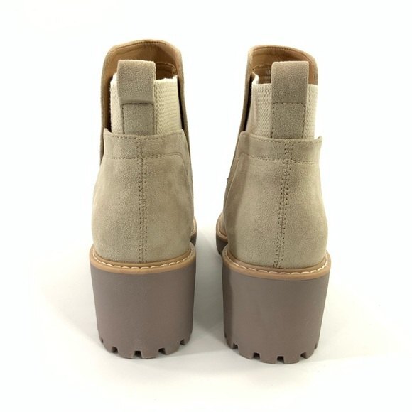 Dv Dolce Vita Faux Leather Platform Bootie Rango Lug Sole Wedge Tan 8.5 - Picture 8 of 14